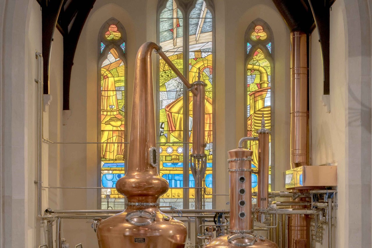 Whiskey Still in Church at Pearse Lyons Whiskey Distillery