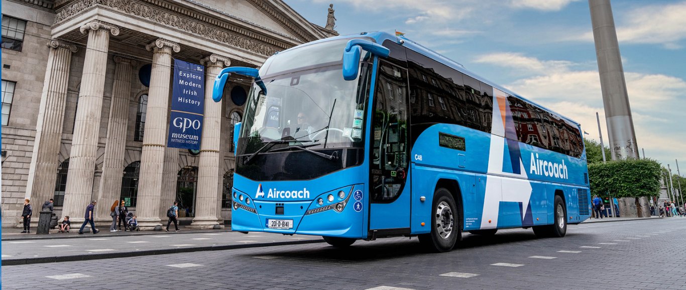 Aircoach crosses Dublin City