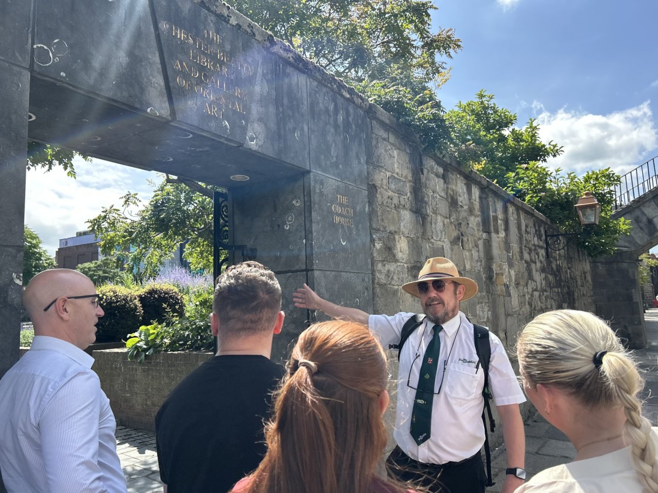 walking tour in progress in dublin ireland